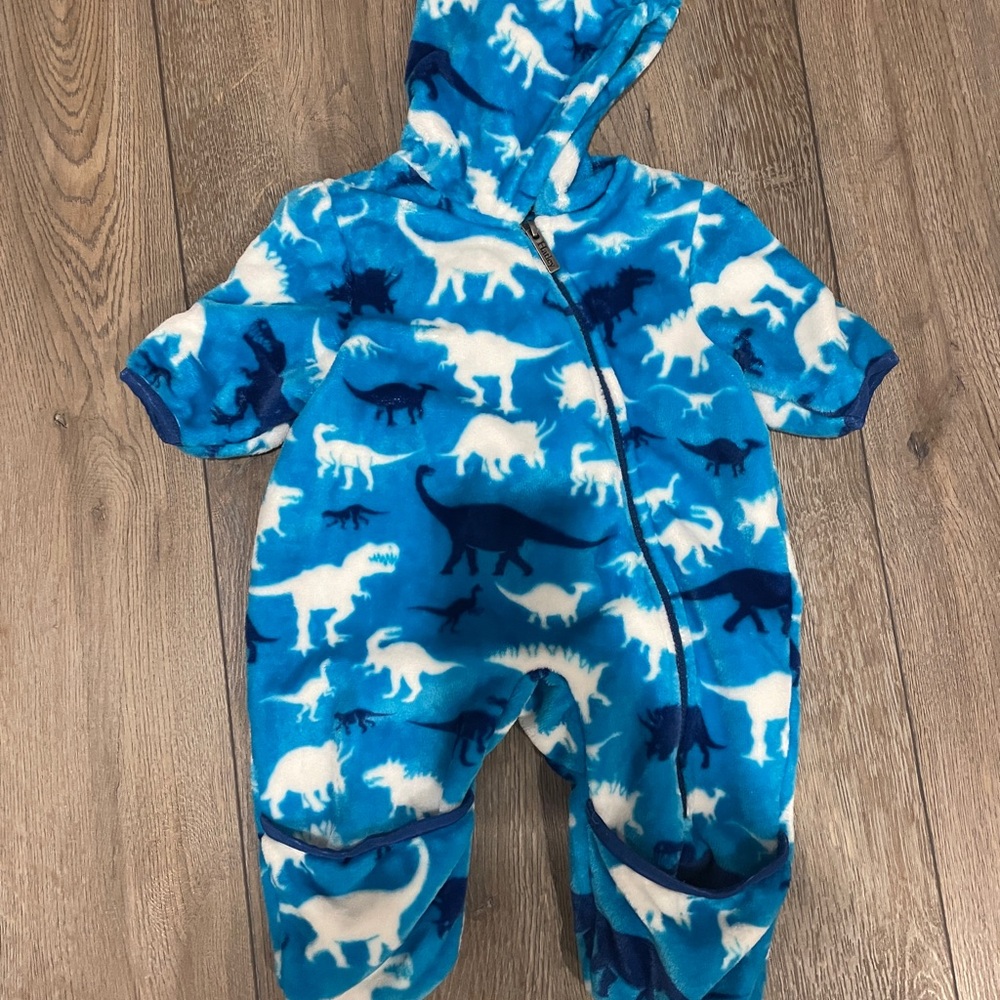 Hatley Blue and White Dinosaur Footie
